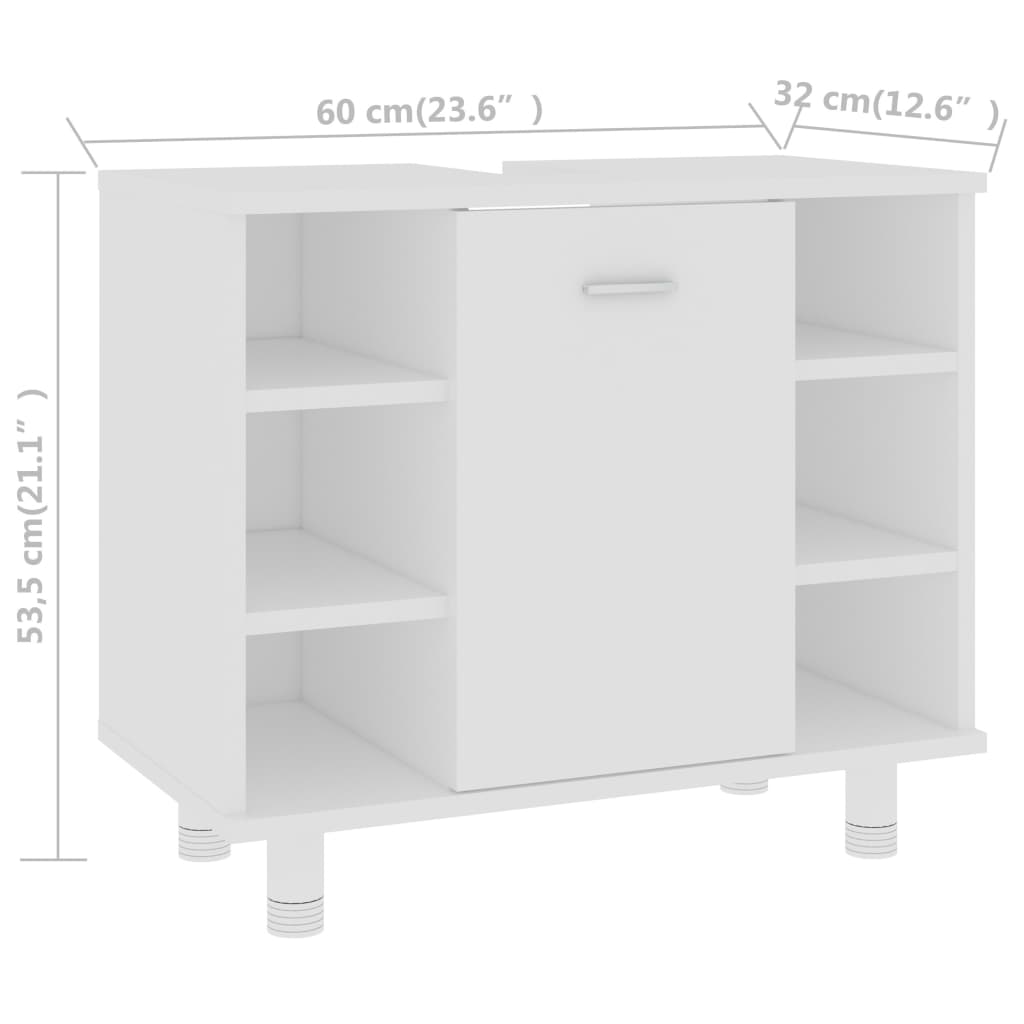 Badkamerkast 60X32X53,5 Cm Bewerkt Hout
