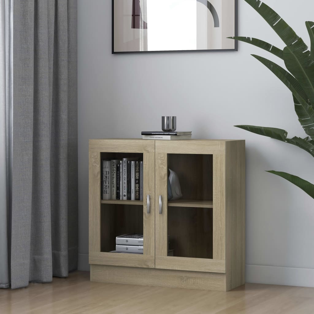 Vitrinekast 82,5X30,5X80 Cm Bewerkt Hout