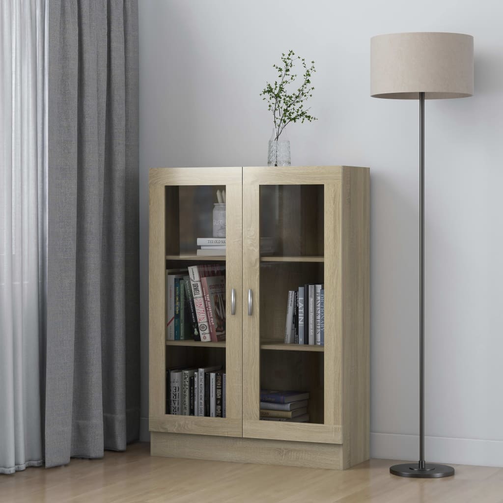 Vitrinekast 82,5X30,5X80 Cm Bewerkt Hout
