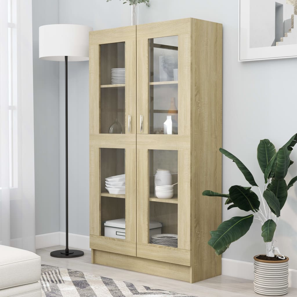 Vitrinekast 82,5X30,5X80 Cm Bewerkt Hout