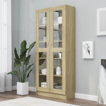Vitrinekast 82,5X30,5X80 Cm Bewerkt Hout