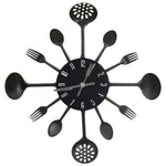 Wandklok Lepel-En-Vork 40 Cm Aluminium Zwart