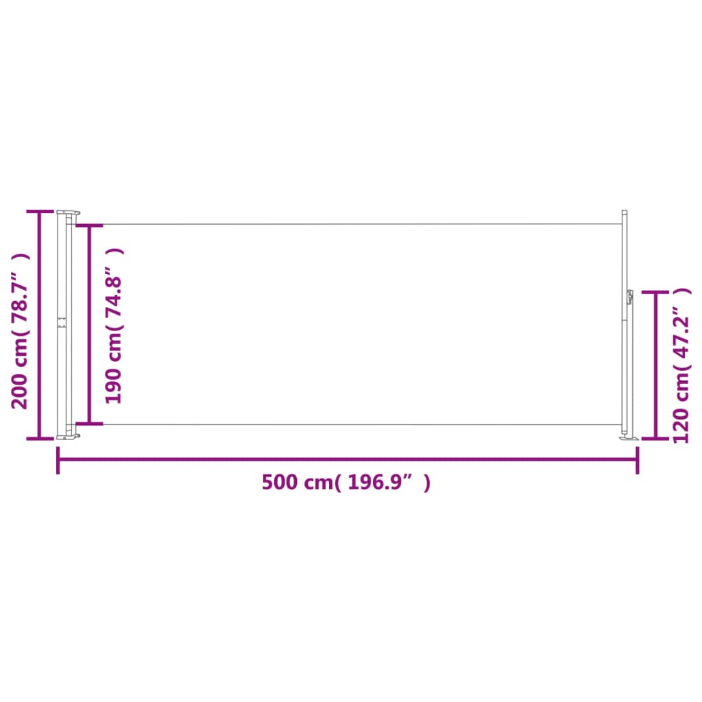 Tuinscherm Uittrekbaar 200X500 Cm Crème