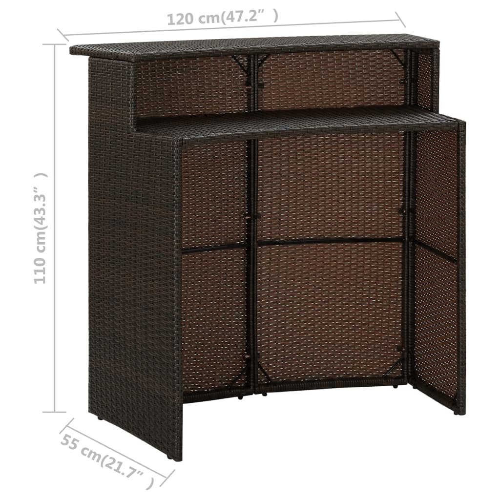 Tuinbartafel 20X55X0 Cm Poly Rattan