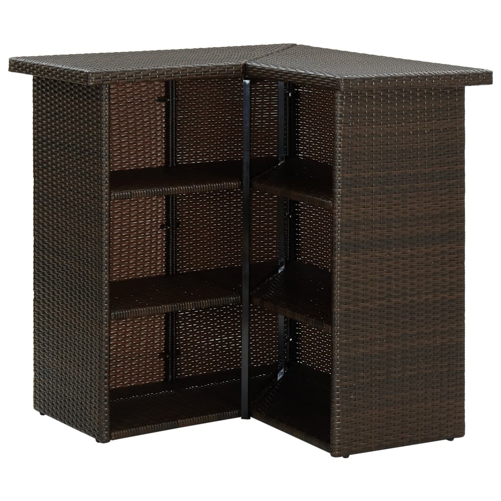 Hoekbartafel 100X50X105 Cm Poly Rattan