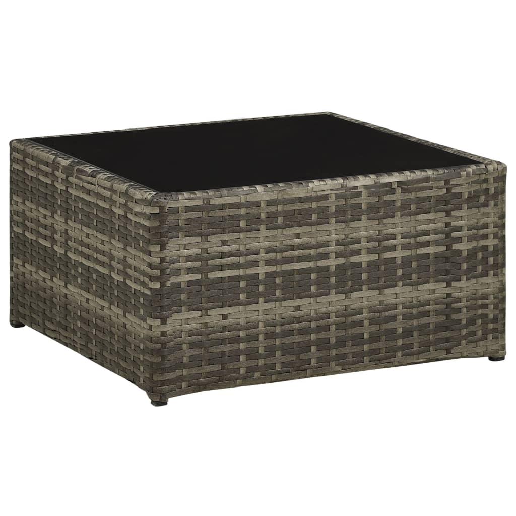 -Delige Loungeset Met Kussens Poly Rattan