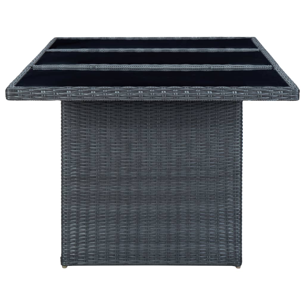 Tuintafel Poly Rattan En Gehard Glas