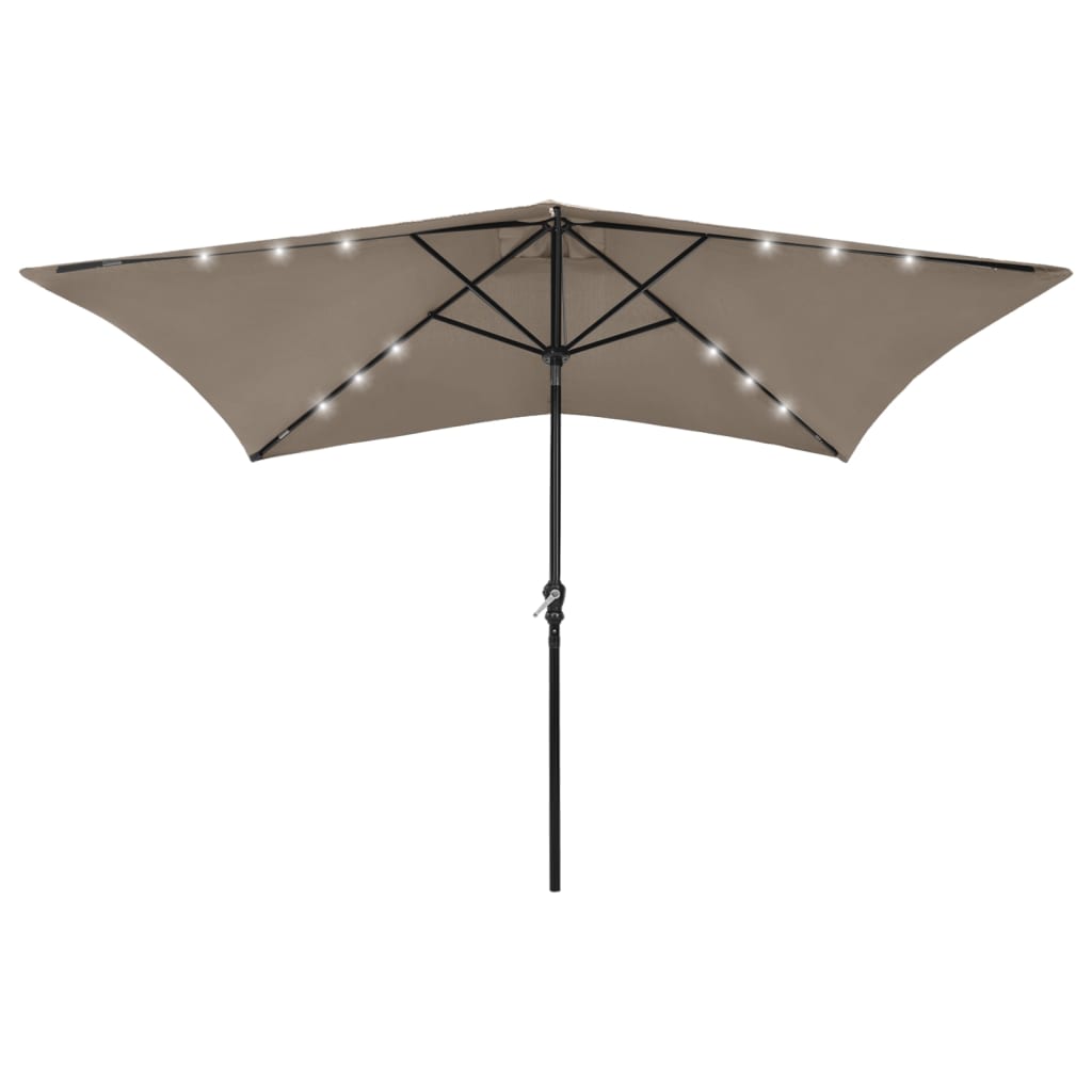 Parasol Met Led's En Stalen Paal 2X3 M