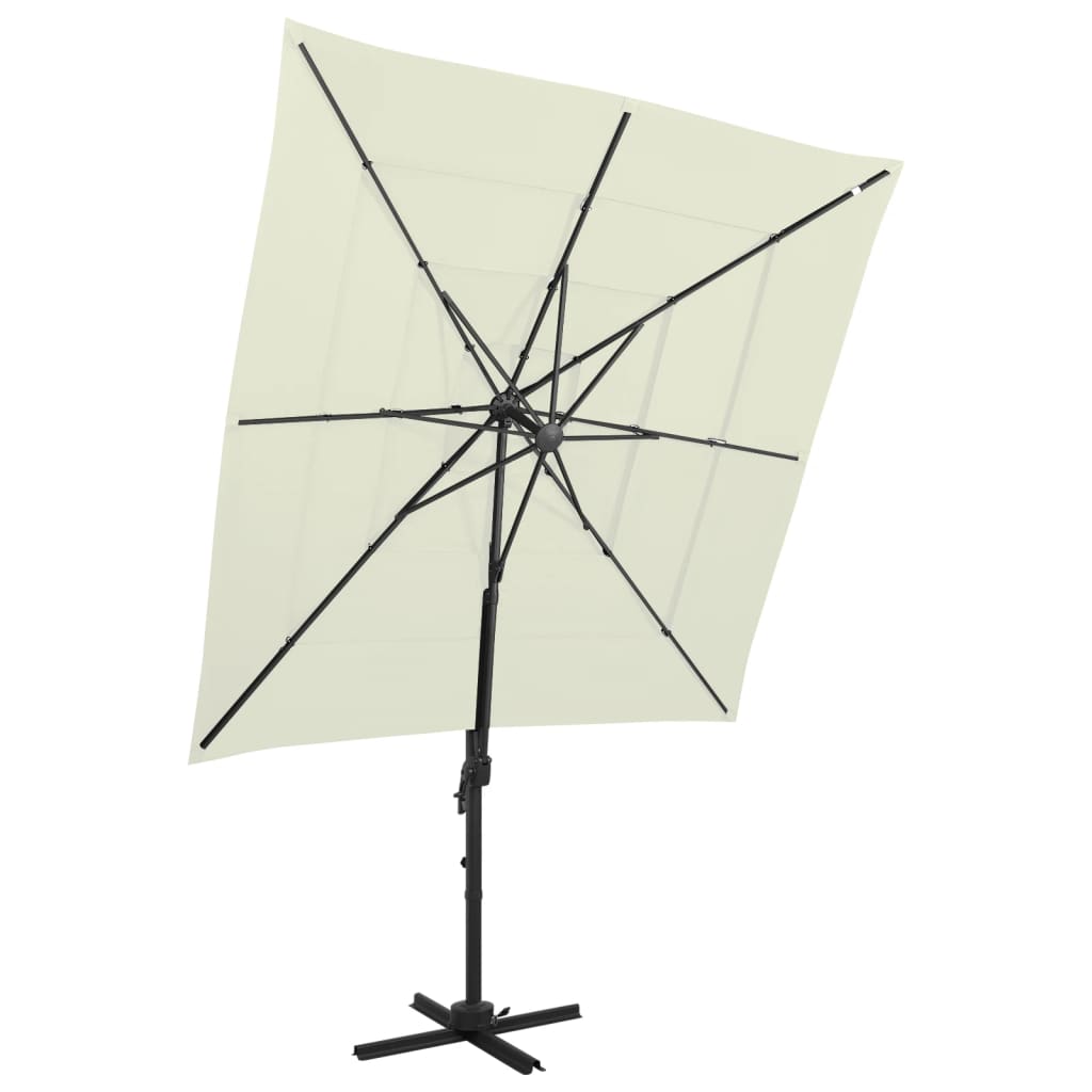 Parasol 4-Laags Met Aluminium Paal 250X250 Cm Kleurig