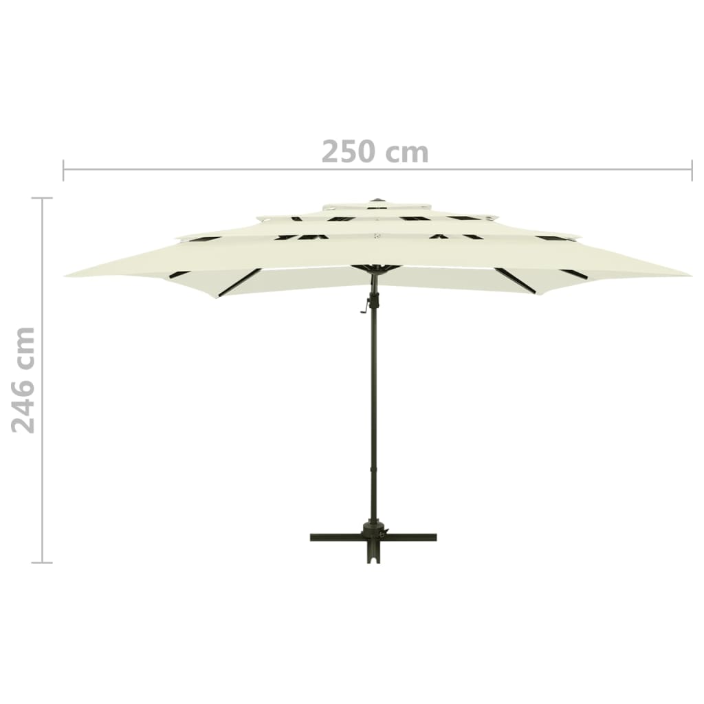 Parasol 4-Laags Met Aluminium Paal 250X250 Cm Kleurig