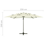 Parasol 4-Laags Met Aluminium Paal 250X250 Cm Kleurig