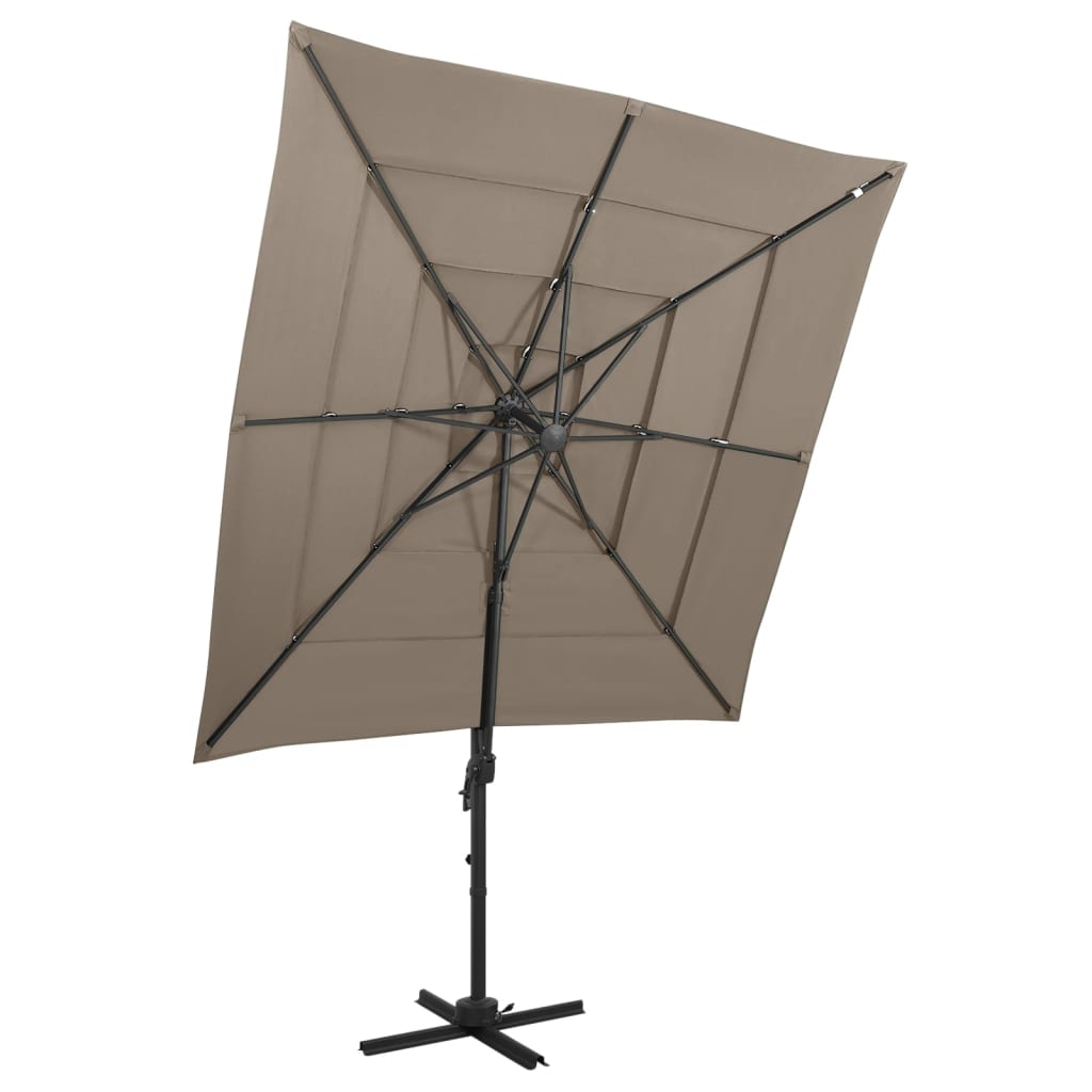 Parasol 4-Laags Met Aluminium Paal 250X250 Cm Kleurig