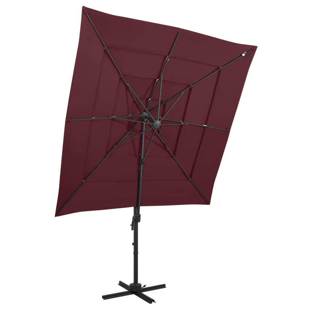 Parasol 4-Laags Met Aluminium Paal 250X250 Cm Kleurig