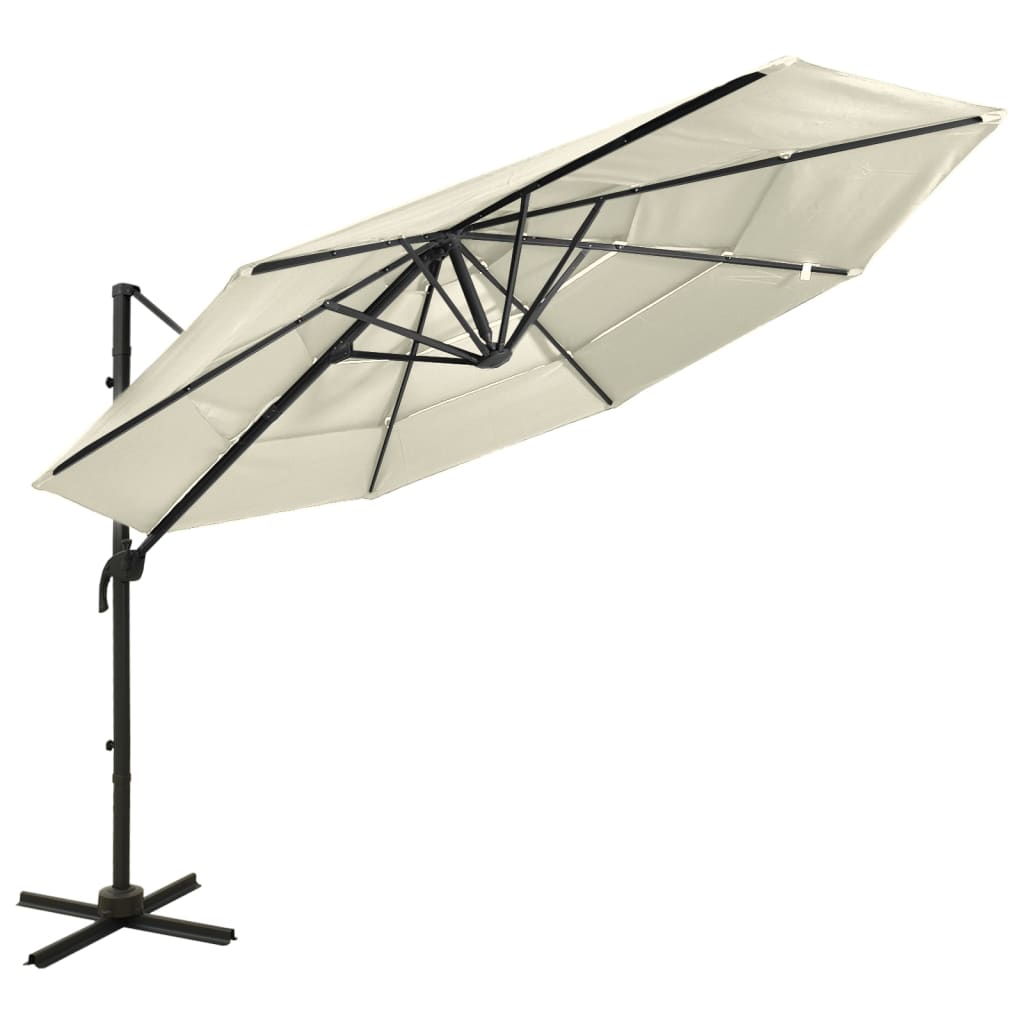 Parasol 4-Laags Met Aluminium Paal 3X3 M Kleurig