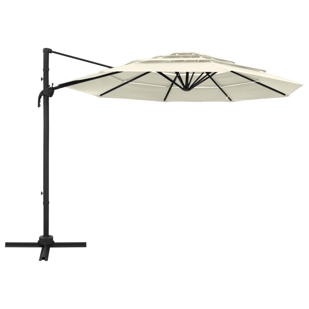 Parasol 4-Laags Met Aluminium Paal 3X3 M Kleurig