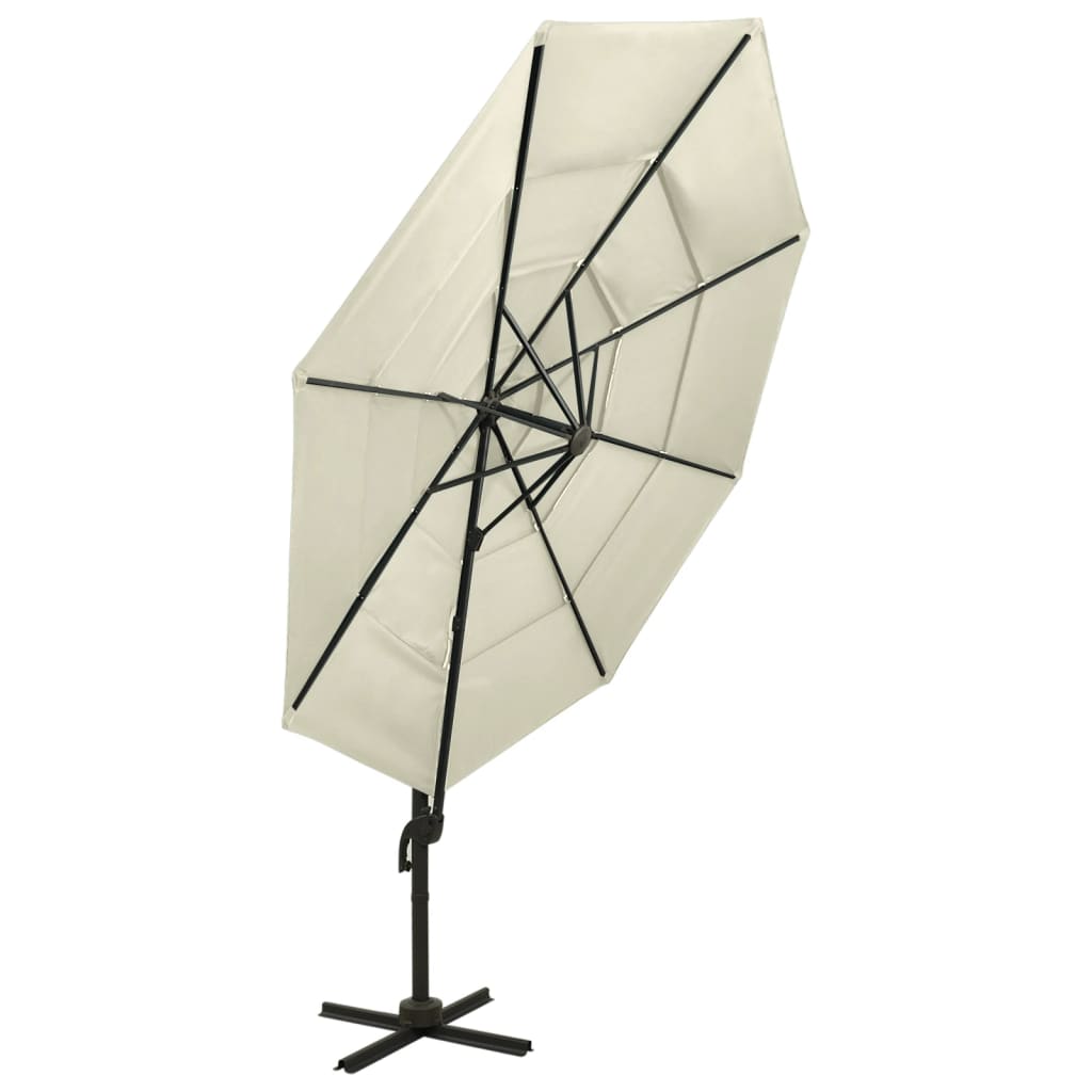 Parasol 4-Laags Met Aluminium Paal 3X3 M Kleurig