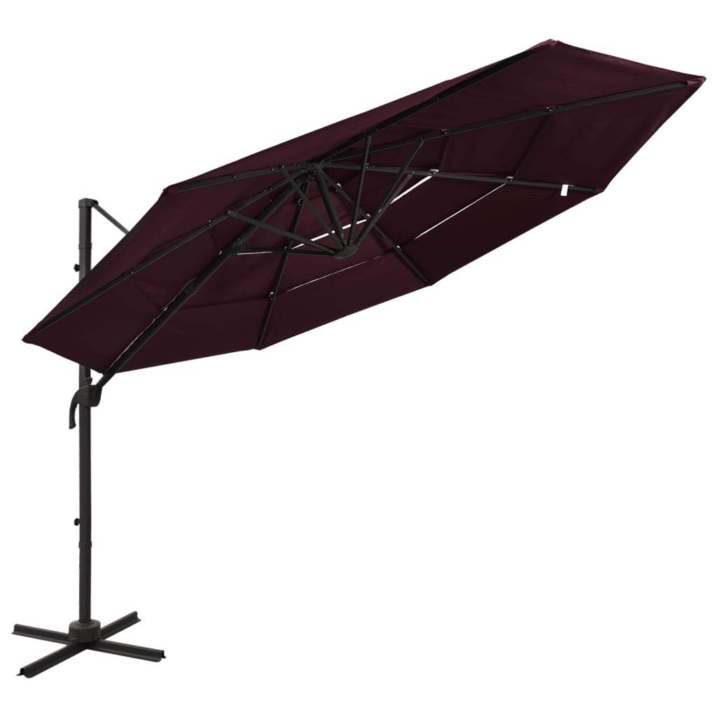 Parasol 4-Laags Met Aluminium Paal 3X3 M Kleurig