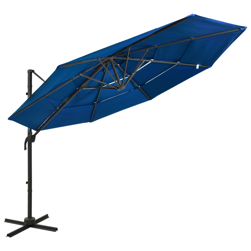 Parasol 4-Laags Met Aluminium Paal 3X3 M Kleurig