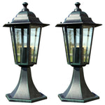 Tuinlampen 2 St Aluminium Donkergroen/Zwart