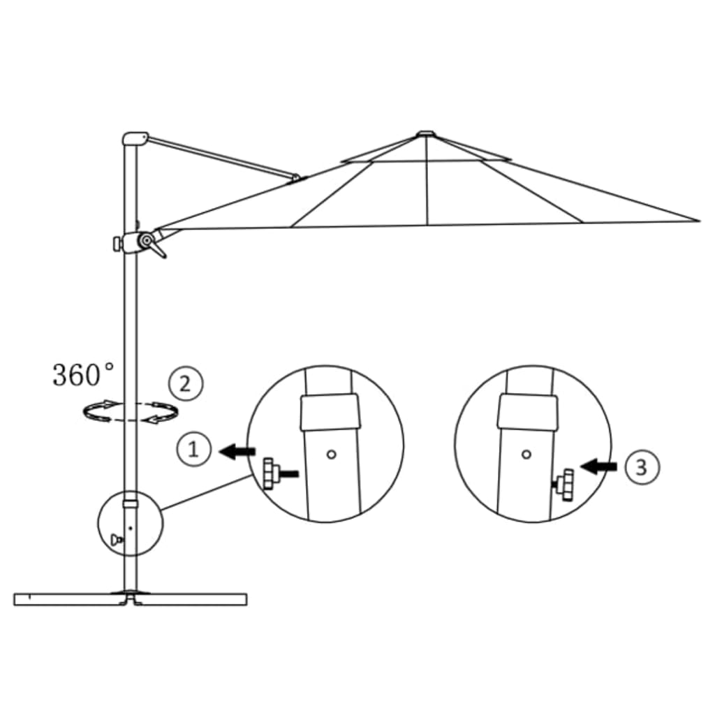 Zweefparasol Met Aluminium Paal 300 Cm