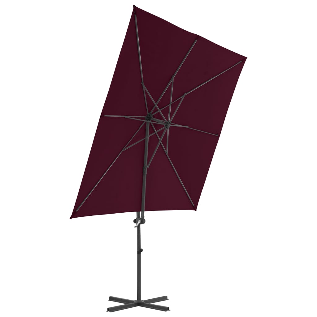 Zweefparasol Met Stalen Paal Bordeaux