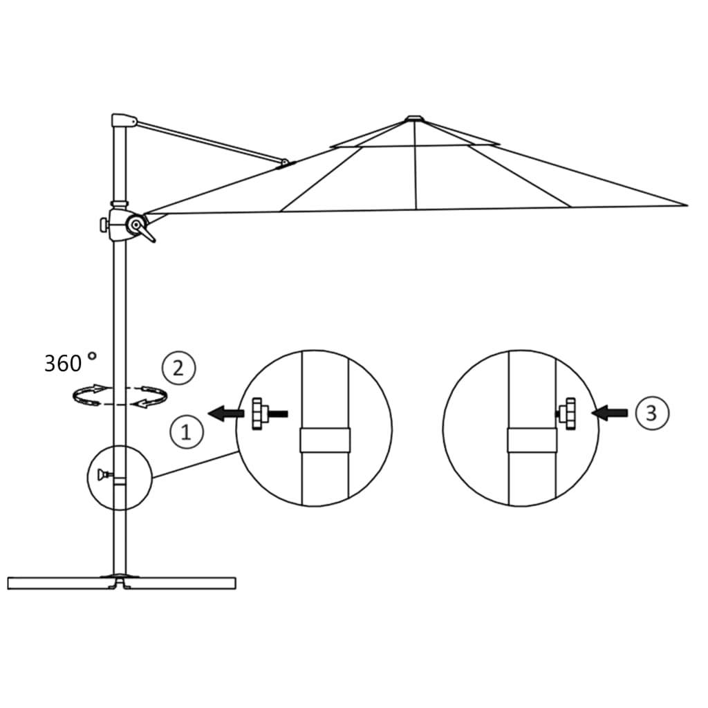 Zweefparasol Met Stalen Paal Bordeaux