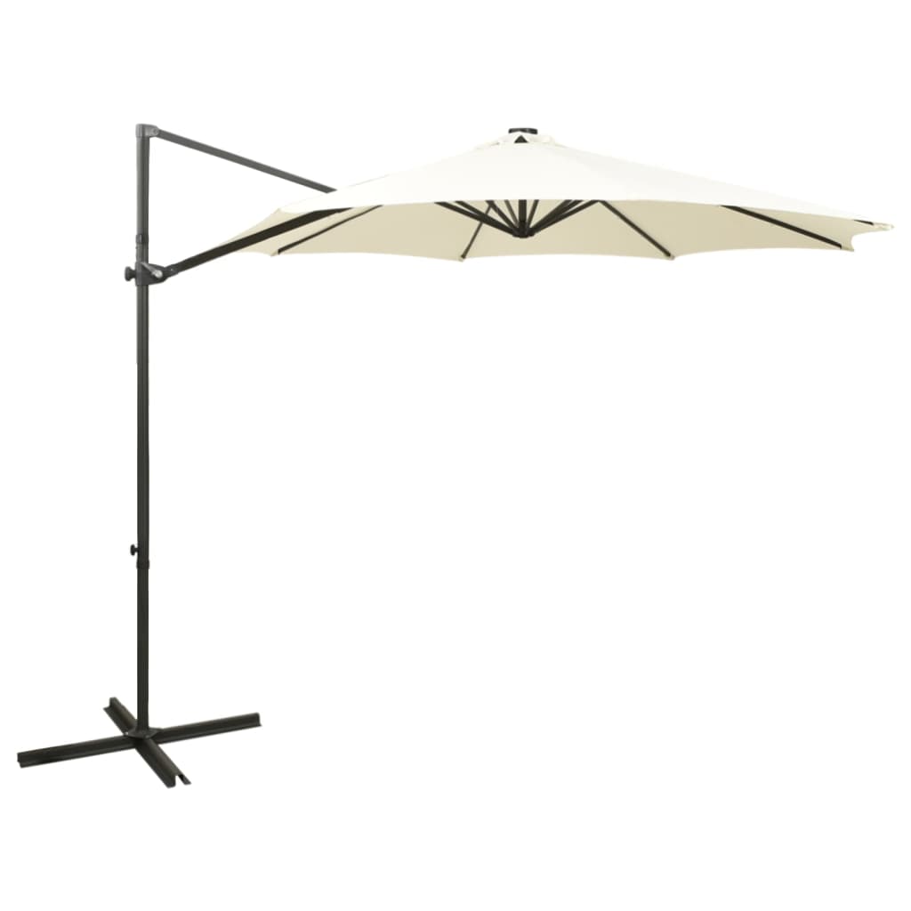 Zweefparasol Met Paal En Led-Verlichting 300 Cm Kleurig