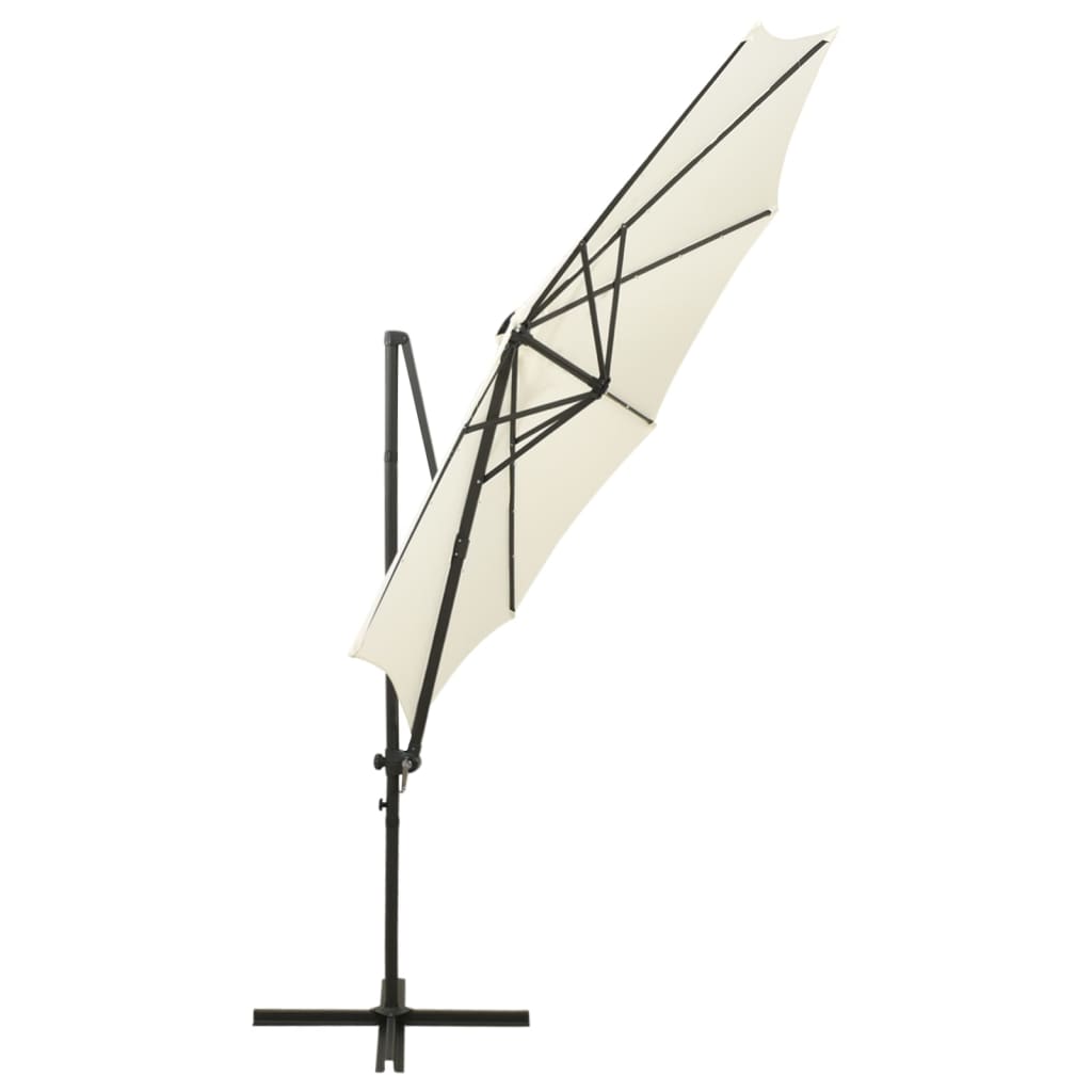 Zweefparasol Met Paal En Led-Verlichting 300 Cm Kleurig