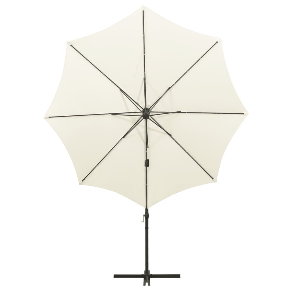 Zweefparasol Met Paal En Led-Verlichting 300 Cm Kleurig