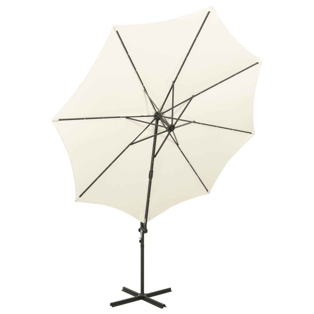 Zweefparasol Met Paal En Led-Verlichting 300 Cm Kleurig