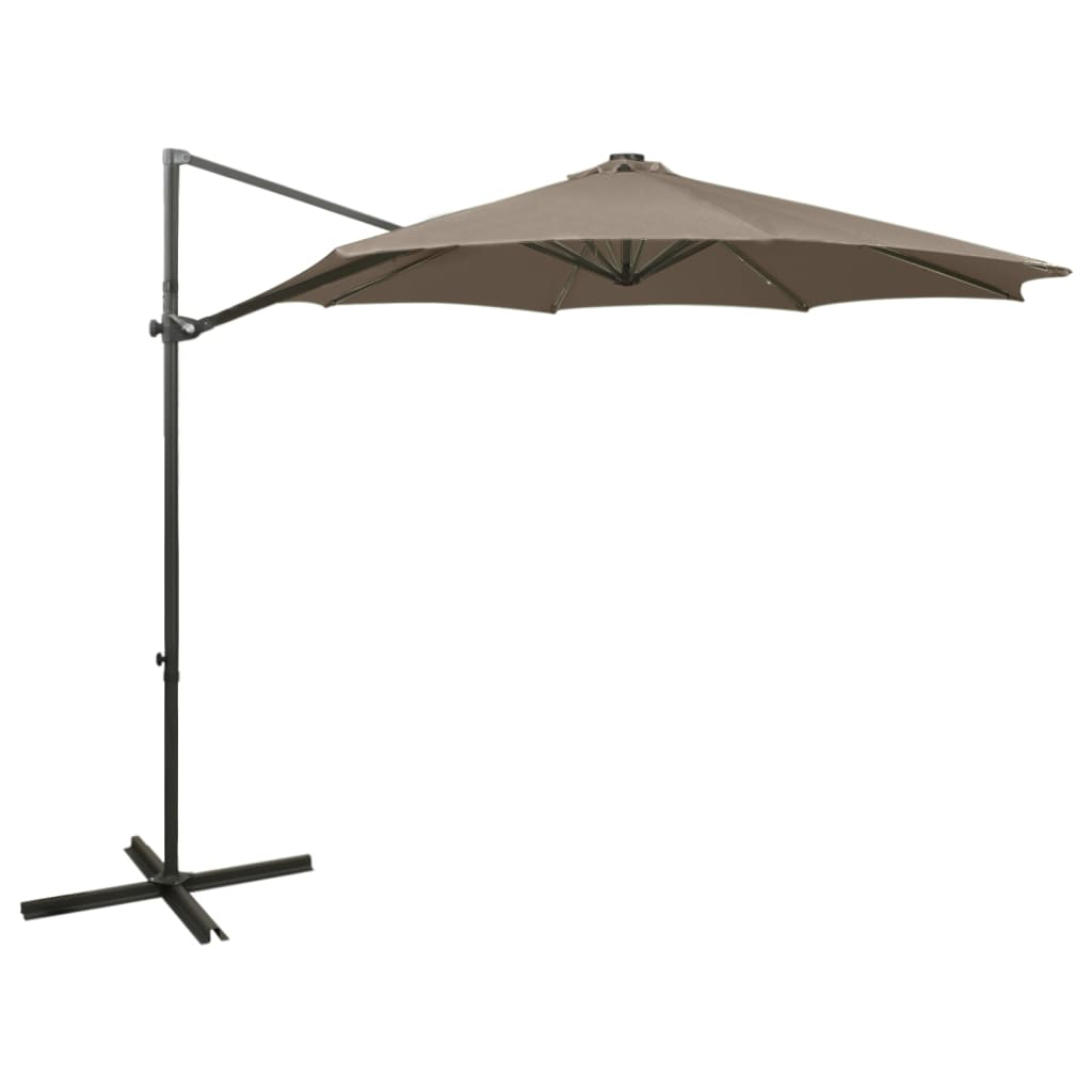 Zweefparasol Met Paal En Led-Verlichting 300 Cm Kleurig