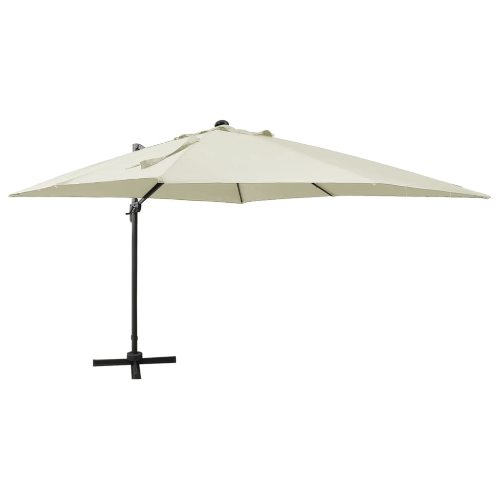 Zweefparasol Met Paal En Led-Verlichting 300 Cm Kleurig