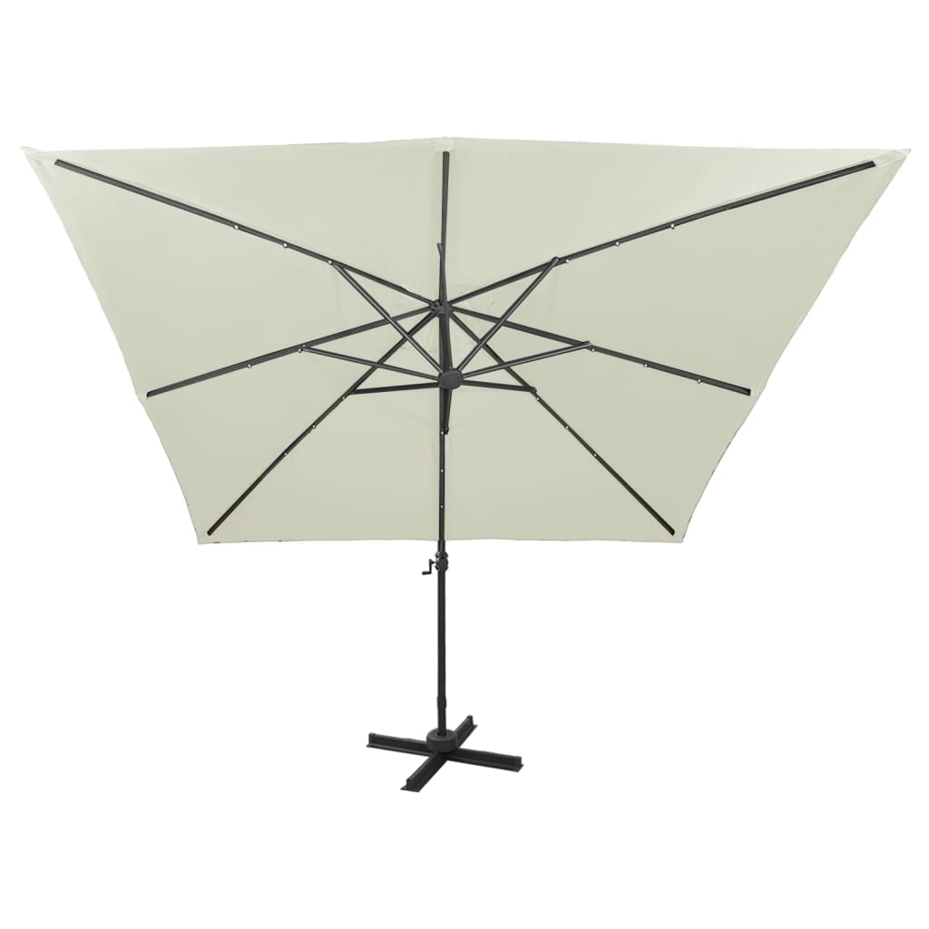 Zweefparasol Met Paal En Led-Verlichting 300 Cm Kleurig