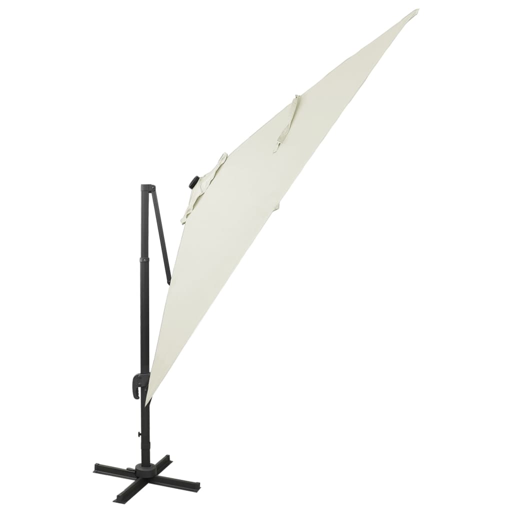 Zweefparasol Met Paal En Led-Verlichting 300 Cm Kleurig