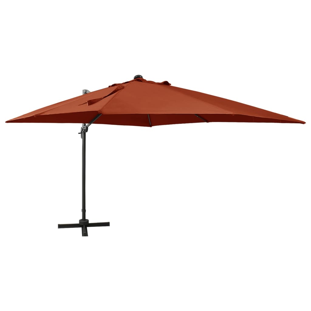 Zweefparasol Met Paal En Led-Verlichting 300 Cm Kleurig