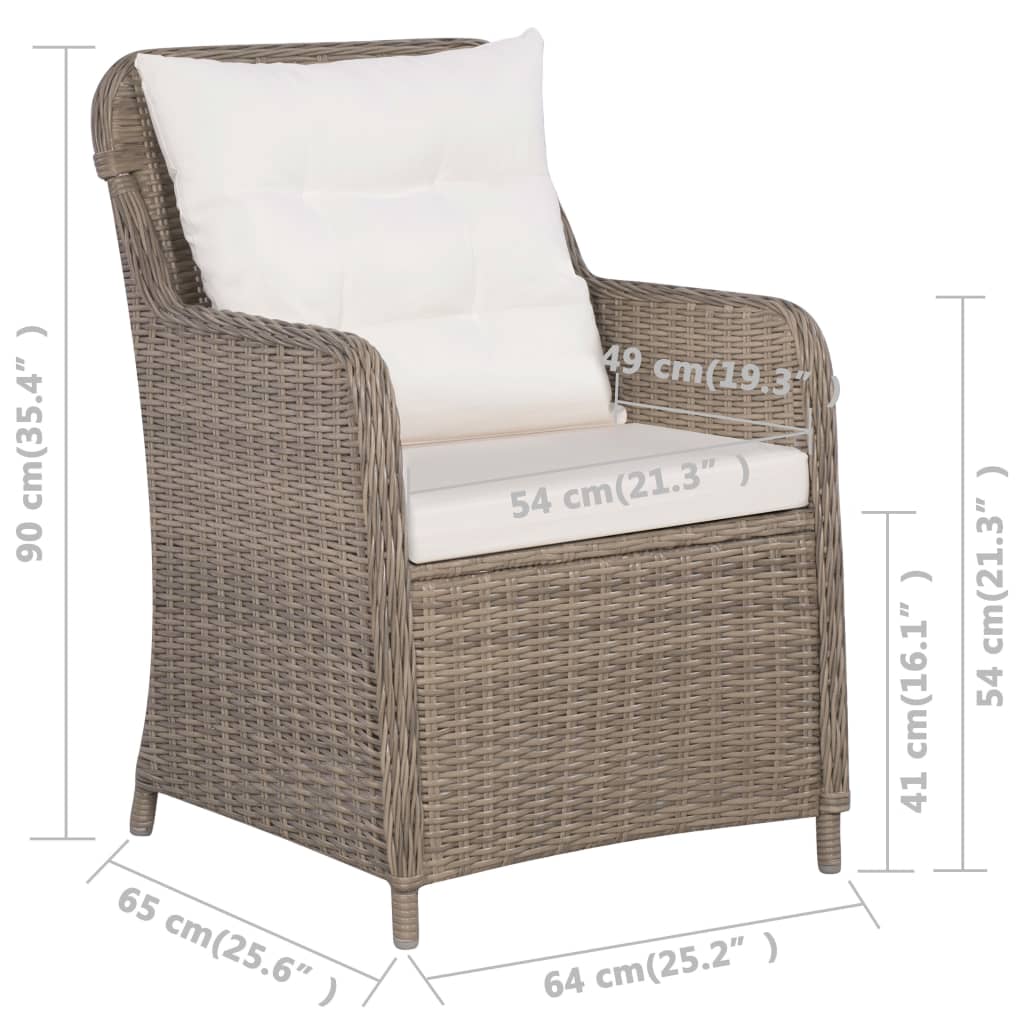 -Delige Tuinset Poly Rattan