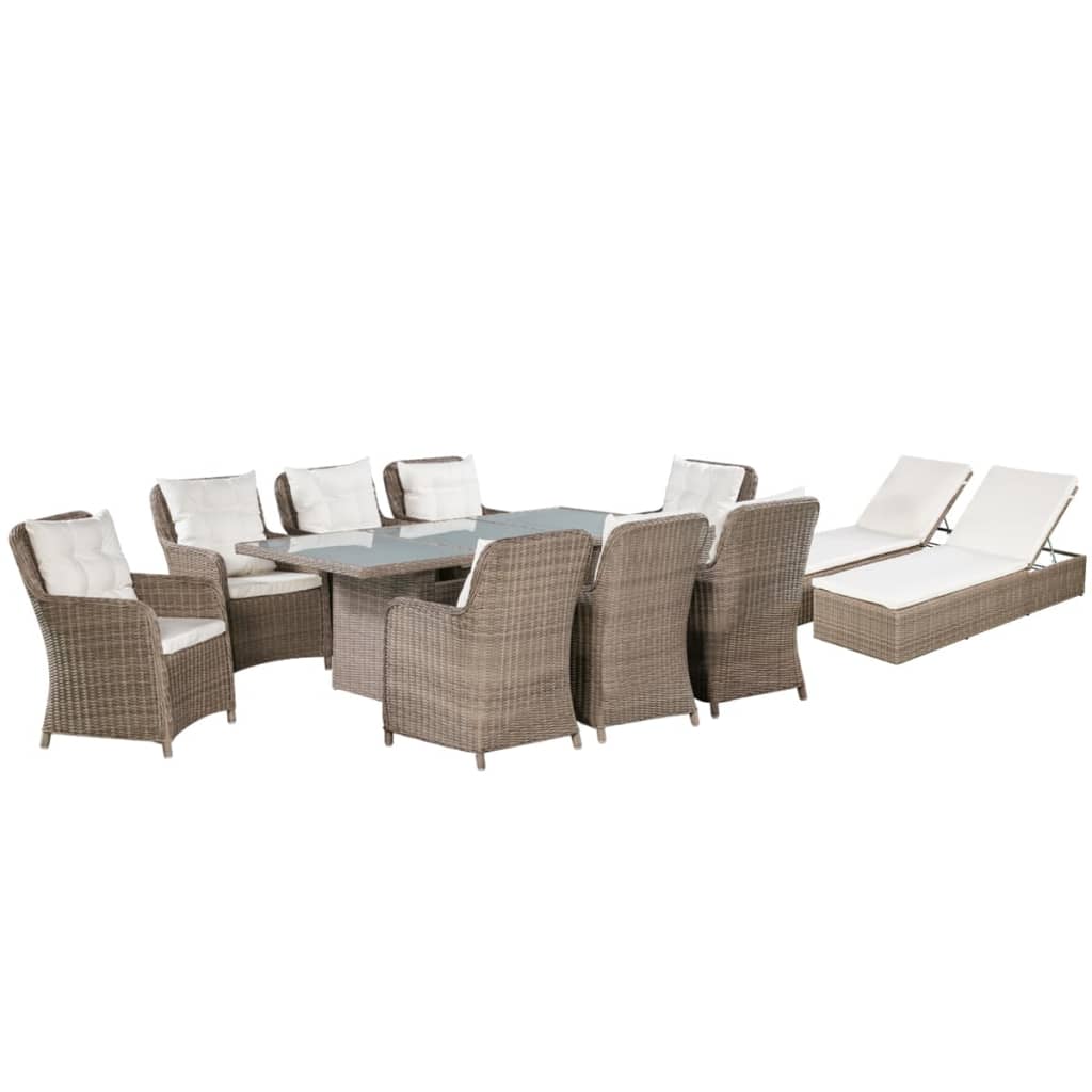 -Delige Tuinset Poly Rattan