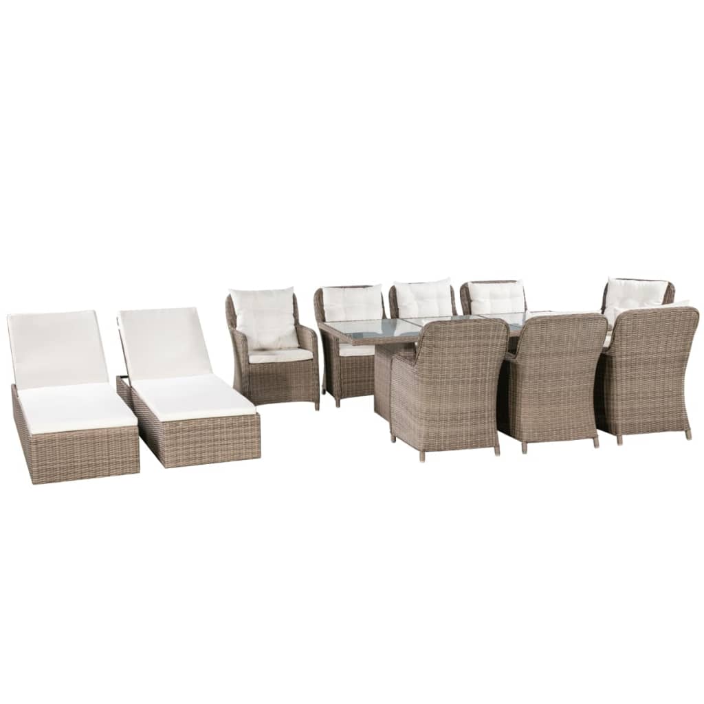 -Delige Tuinset Poly Rattan