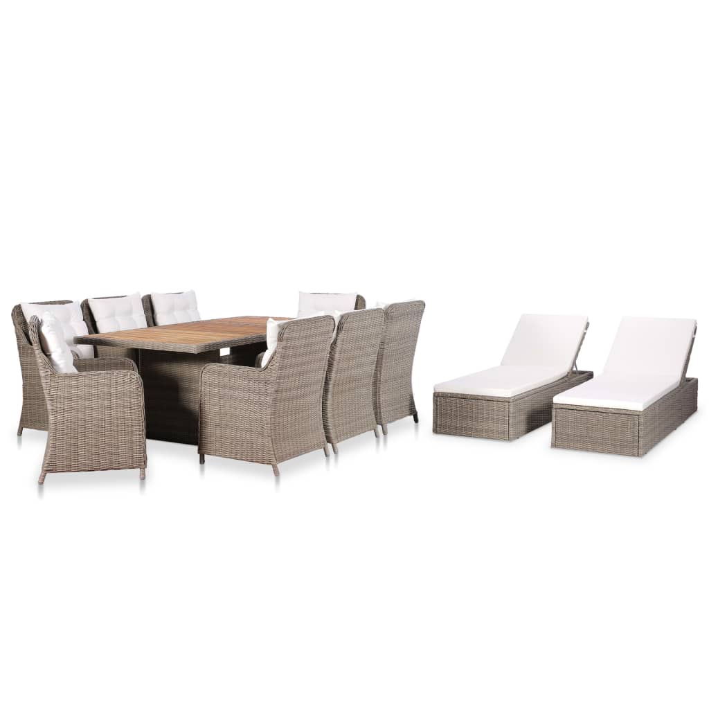 -Delige Tuinset Poly Rattan