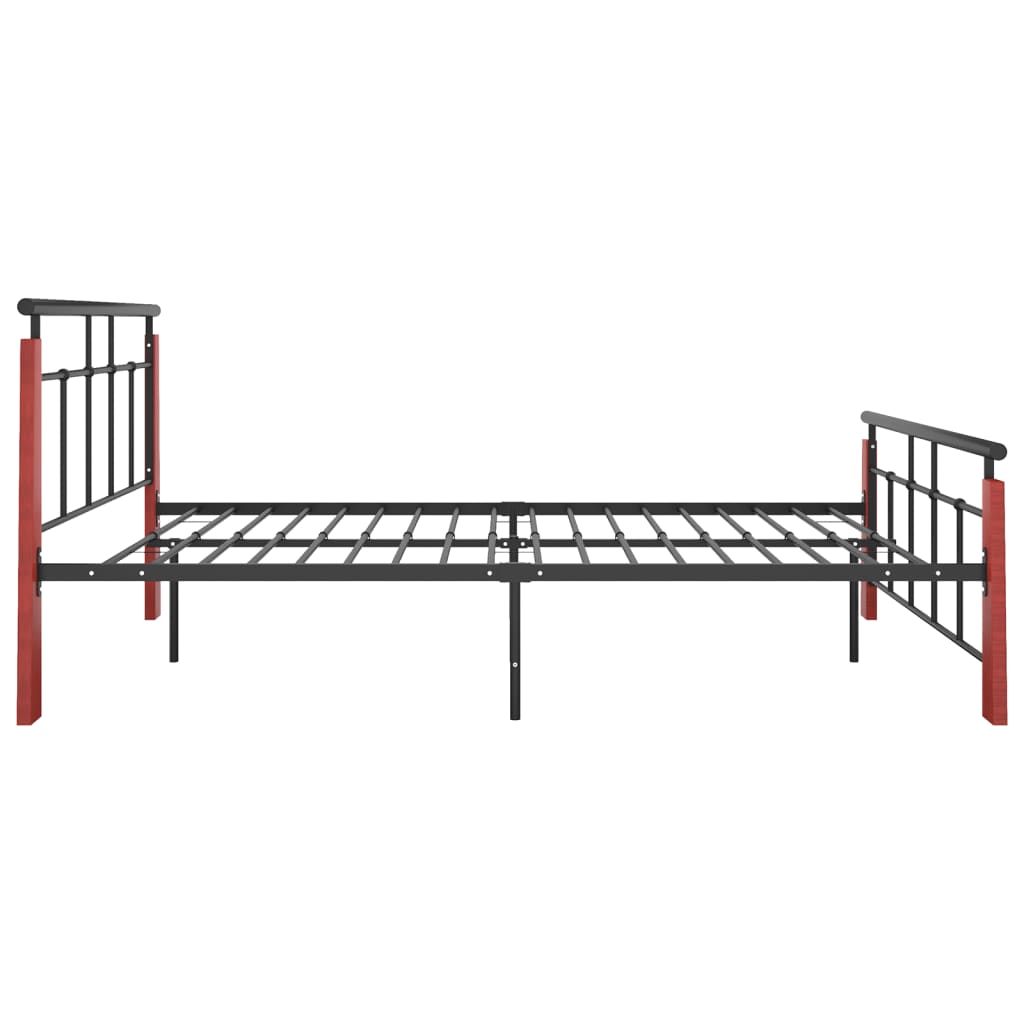 Bedframe Metaal En Massief Eikenhout