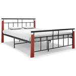 Bedframe Metaal En Massief Eikenhout