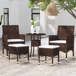 5-Delige Loungeset Poly Rattan