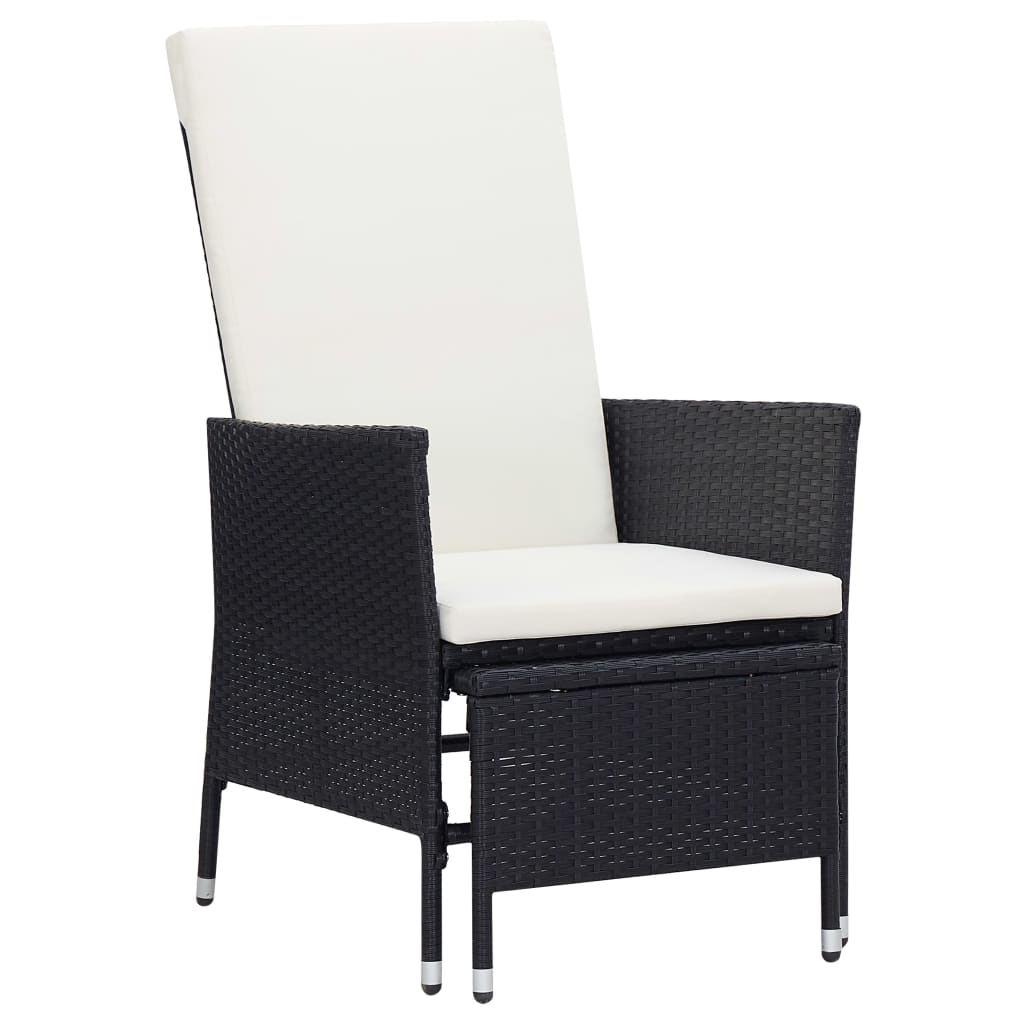 -Delige Loungeset Met Kussens Poly Rattan