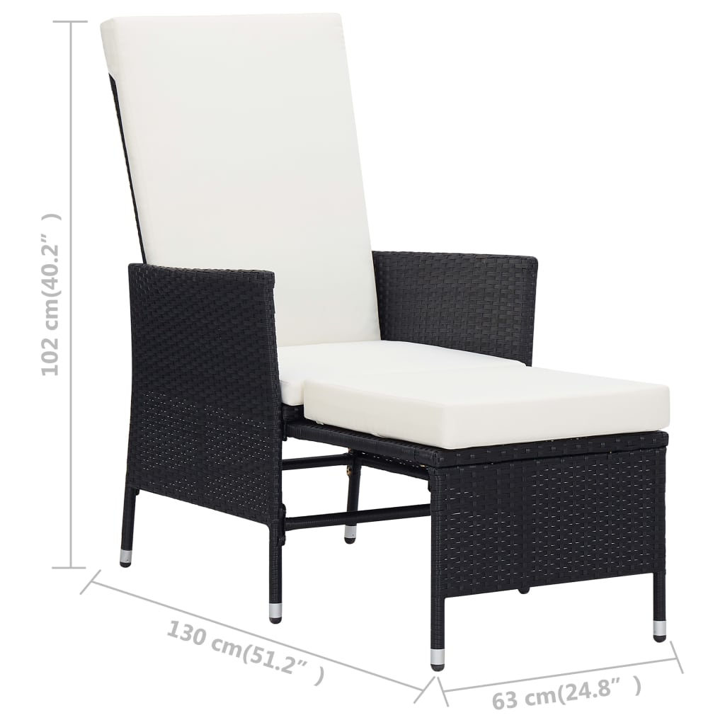 -Delige Loungeset Met Kussens Poly Rattan