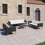 4-Delige Loungeset Met Kussens Poly Rattan