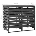 Containerberging Dubbel 140X75X121 Cm Geverfd Grenenhout