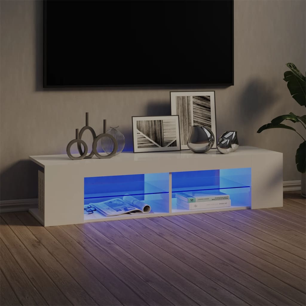 Tv-Meubel Met Led-Verlichting 135X39X30 Cm Eiken