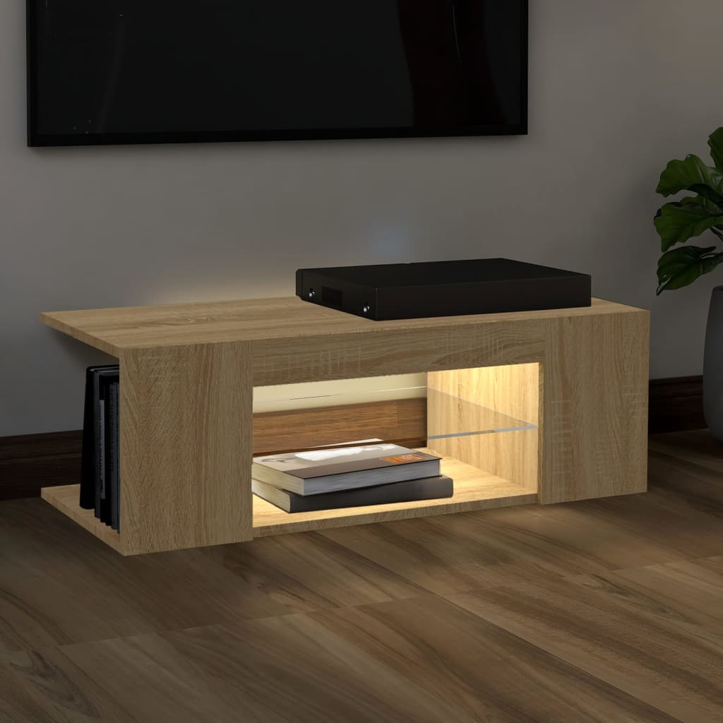 Tv-Meubel Met Led-Verlichting 90X39X30 Cm Kleurig