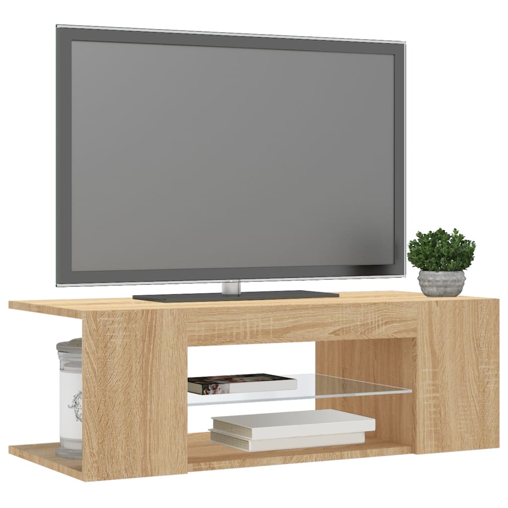 Tv-Meubel Met Led-Verlichting 90X39X30 Cm Kleurig