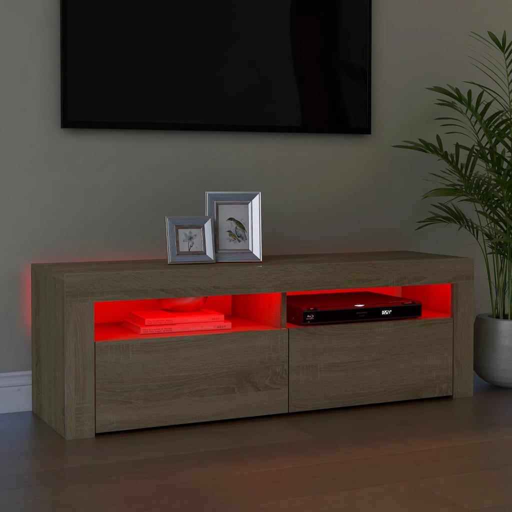 Tv-Meubel Met Led-Verlichting 120X35X40 Cm Kleurig